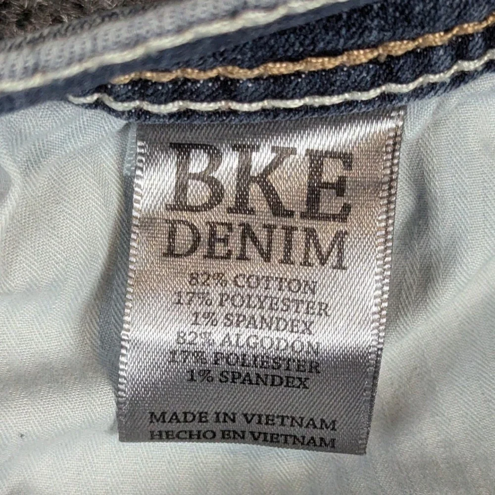 BKE Tyler Mens Straight Leg Jeans Blue Medium Wash Stretch AVS23100 Size 36x32